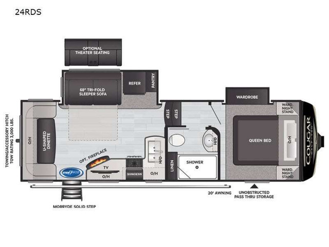 2021 Keystone RV Cougar Half-Ton 24RDS in Travel Trailers & Campers in Calgary - Image 2