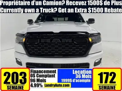 1500 Big Horn 4x4 Édition Nuit l-6 3.0L Hurricaine Bi-Turbo Cabine D'Équipe Ensemble Niveau 2 Contrô...