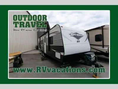 Prime Time RV Avenger ATI travel trailer 26BB highlights: Large Bunks Private Toilet & Tub Sofa Slee...