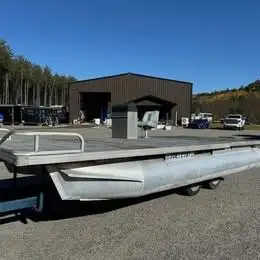 PONTOON BOAT BARGE NO MOTOR, NO TRAILER DELIVERY AVAILABLE LOCATED IN BANCROFT