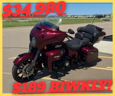 MAJOR PRICE REDUCTION! PAYMENTS AS LOW AS $189 BI WKLY! OWNER SELLING 2024 INDIAN ROADMASTER DARKHOR...