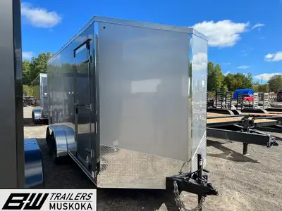 US CARGO 7ft by 16ft Tandem Axle Cargo Trailer. Made by Forest River. 7,000lb GVWR and 4,380lbs payl...