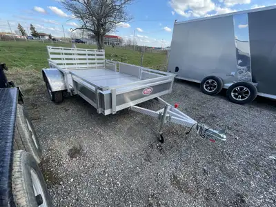 USED 2024 HOMEOWNERS SPACE-SAVER SERIES 6 X 10 ALUMINUM UTILITY TRAILER WITH SOLID ALUMINUM SIDES AN...