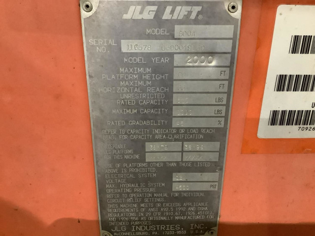 2000 JLG 4X4 80 Ft Boom Lift 800A in Heavy Equipment in Regina - Image 2