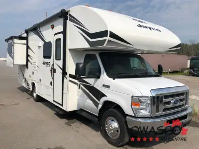 Jayco Redhawk 26XD class C gas motorhome highlights: Cab-Over Bunk Rear Corner Bath Storage Wardrobe...