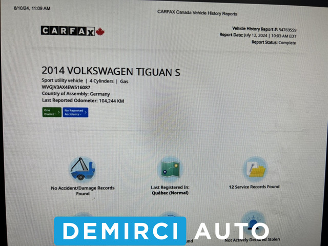 2014 Volkswagen Tiguan **JAMAIS ACCIDENTEE**UNE SEULE PROPRIO**4 in Cars & Trucks in Laval / North Shore - Image 2
