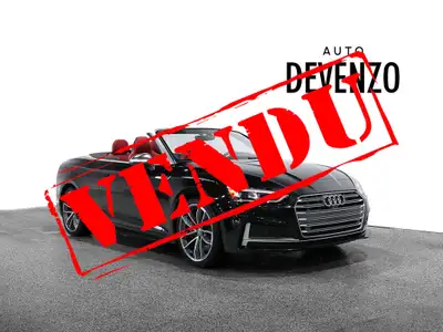 VENDU!!! 2018 Audi S5 Cabriolet 3.0 TFSI Quattro, Black with Black Soft Top, Magma Red Fine Nappa Le...