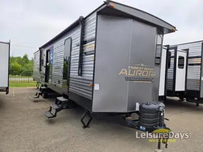 Forest River Aurora destination trailer 40BHTS highlights: Front Private Bedroom Shower with a Seat...