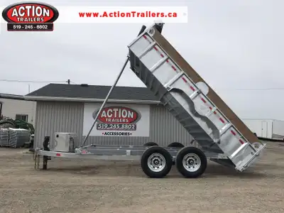 ACTION SERIES 7' X 14' DUMP TRAILER WITH 7 TON GVWR, WOOD EXTENSIONS AND TARP KIT! Handcrafted with...