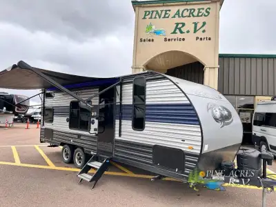 Forest River Cherokee Grey Wolf travel trailer 22MKSE highlights: Double-Size Corner Bunks Murphy Be...
