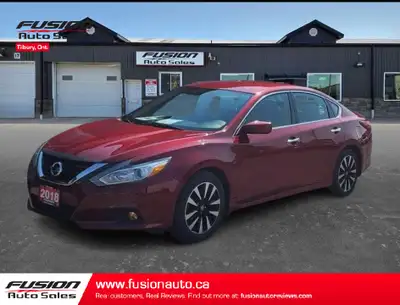 This sleek 2018 Nissan Altima 2.5 SV is a head-turner with its bold red exterior and sophisticated b...
