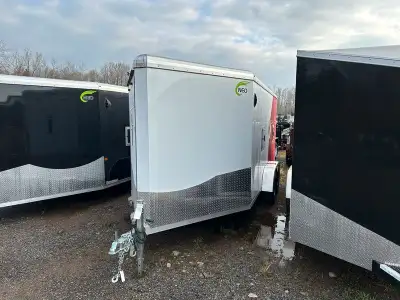 In-stock Clearance on Enclosed Snowmobile Trailers 2025 NEO NAS 7' x 18' Aluminum Snowmobile Trailer...
