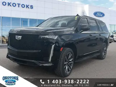 Our Diesel driven One Owner and Accident Free 2021 Cadillac Escalade ESV Sport 4WD in Black Raven ha...