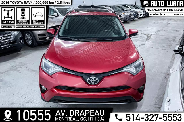 2016 TOYOTA RAV4 XLE AWD/TOIT OUVRANT/CAMERA RECUL/MAG/DEMARREUR in Cars & Trucks in City of Montréal - Image 2