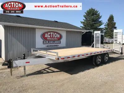 ACTION SERIES 102" X 20' TANDEM AXLE 7 TON GVWR, ALUMINUM DECKOVER TRAILER WITH BEAVERTAIL AND STAND...