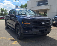 This brand new ANTIMATTER BLUE METALLIC 2025 FORD F-150 XLT is powered by a 3.5L POWERBOOST HYBRID E... (image 1)