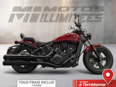 INDIAN Scout Bobber Sixty ABS 2023 Rouge 1208 km au compteur. Motos Illimitées Terrebonne. Prix de v...