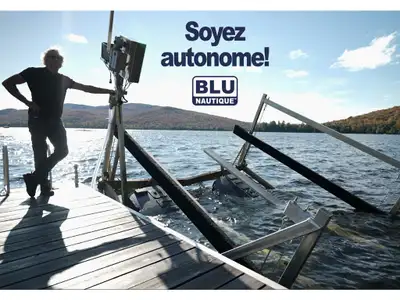 0 Le système Blu de rangement par ballasts* rend la mise à l'eau et le retrait saisonniers de votre...