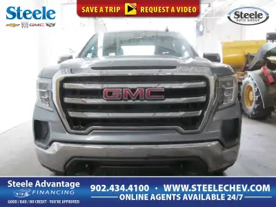 Our spectacular 2019 GMC Sierra 1500 SLE Crew Cab 4X4 shown in Satin Steel Metallic that will meet a...