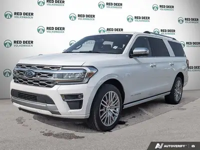 The 2024 Ford Expedition Platinum Max 4x4 is an exceptional white SUV that pairs a powerful 3.5L 6-c...