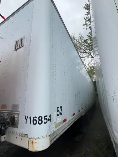 2001 Strick, 53ft Storage Trailer, Tandem Axle, Air Ride, Trans Roof, Rear Barn Doors
