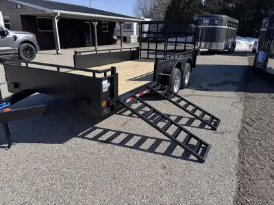 2025 Canada Trailer 7 x 16 Open Landscape Trailer 4ft Side Ramps for Easy ATV/ Mower Loading Split R...