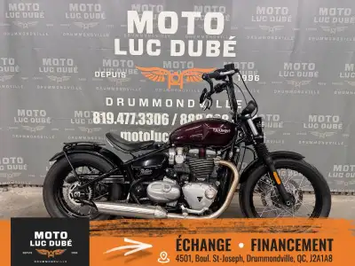 Triumph Bonneville Bobber 2017 24 185 KM FREINS ABS GUIDON SURÉLEVÉ PORTE-BAGAGES LUMIÈRES LED NOUS...