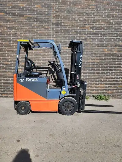 Keywords: used forklift, electric forklift, Toyota forklift, 3-stage mast, 5000 lbs capacity, side-s...