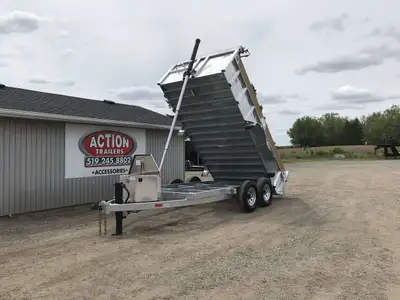 ACTION SERIES 7' X 14' DUMP TRAILER WITH 7 TON GVWR, WOOD EXTENSIONS AND TARP KIT! Handcrafted with...
