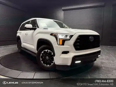 The elegance of White paired with a stately Black interior, the 2024 Toyota Sequoia TRD Off-Road awa...