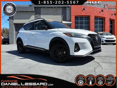 NISSAN KICKS SR CUIR GRIS ET NOIR 1.6L MAG 17" VOLANT ET SIEGES CHAUFFANT BOSE CRUISE ADAPTATIF POUR...
