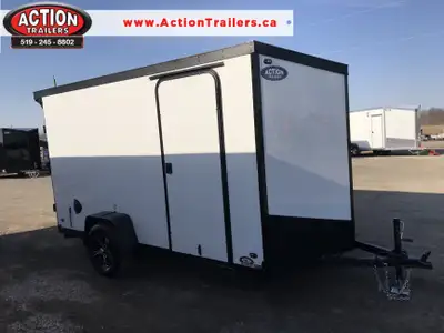 IRON SERIES 6' X 12' SINGLE AXLE CARGO TRAILER WITH REAR DOUBLE BARN DOORS AND 6in. EXTRA HEIGHT! Th...