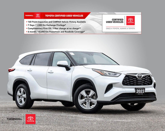2023 Toyota Highlander LE 18 INCH ALLOY WHEELS | LEATHER WRAP... in Cars & Trucks in City of Toronto