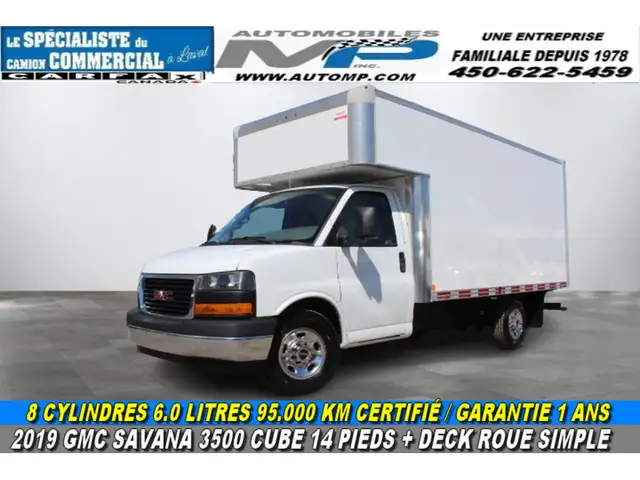 2019 GMC Savana CUBE 14 PIEDS + DECK ROUE SIMPLE 6.0 LITRES GARA in Cars & Trucks in Laval / North Shore - Image 2