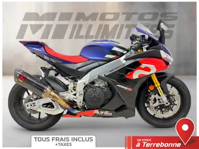 APRILIA RSV4 FACTORY 2021 Bleu et Rouge 3729 km au compteur. Motos Illimitées Terrebonne. Prix de ve...