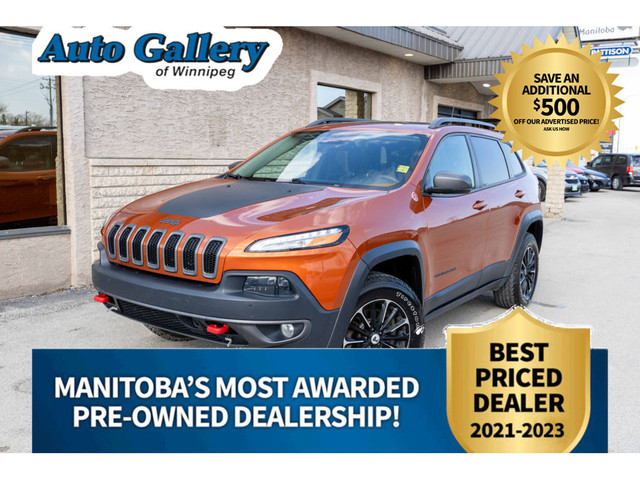  2016 Jeep Cherokee Trailhawk, 4WD, PANORAMIC ROOF, HTD/CLD SEAT in Cars & Trucks in Winnipeg
