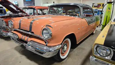 1955 Pontiac Laurentian 2-door hardtop. Very nice restoration done some time ago. Neat features you...