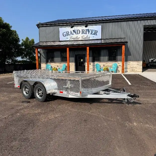 Aluminum 7x14 Tandem Axle Bifold ramp Landscape Utility Trailer in Cargo & Utility Trailers in Brantford - Image 3