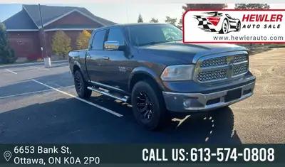 The 2015 Dodge Ram 1500 EcoDiesel has a 3.0-liter turbocharged diesel V6 engine, 8-speed automatic t...