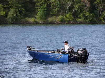 1 Non Tariff boat left, 2025 Lund 1650 Angler Tiller, Mercury 40 w/ Advanced tiller option, trailer,...