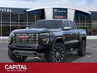 This 2025 GMC Canyon in Onyx Black is equipped with 4WD and Turbocharged Gas I4 2.7L/ engine. The GM...