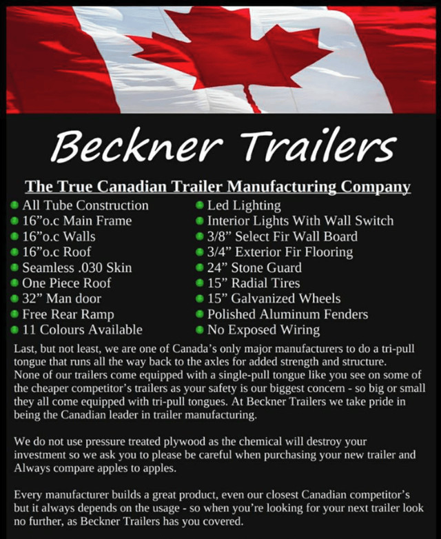 2025 Beckner Trailers 7x14x7 Elite in Cargo & Utility Trailers in Mississauga / Peel Region - Image 3