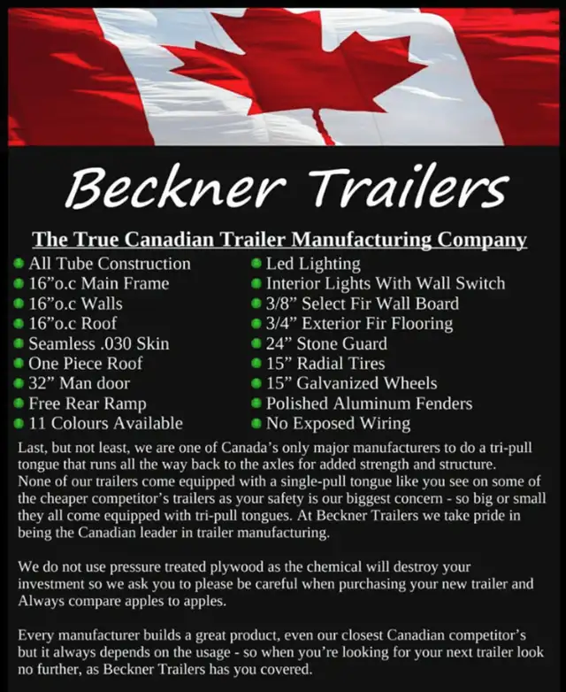 2024 Beckner All Sport Elite 102"x22'+5'  Enclosed Cargo Trailer in Cargo & Utility Trailers in Mississauga / Peel Region - Image 4