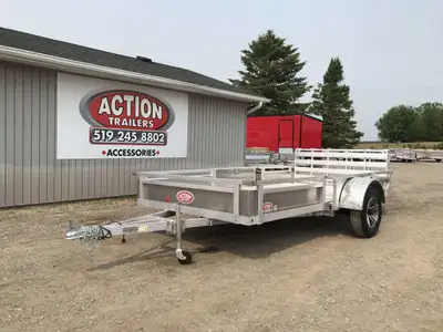 HOMEOWNERS SPACE-SAVER SERIES 6 X 12 ALUMINUM UTILITY TRAILER WITH SOLID ALUMINUM SIDES AND REMOVABL...