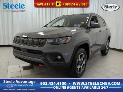 Built for adventure our 2022 Jeep Compass Trailhawk 4X4 is eager for action in Sting Gray! Motivated...
