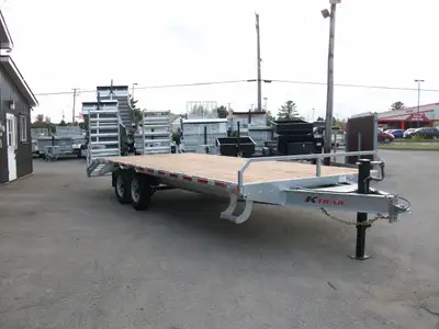 REMORQUE PLATE-FORME DECK OVER 8'.6" X 23' 20' + 3' DROP 2 ESSIEUX 7000LB.SUSPENSION SLIPPER HD RAMP...
