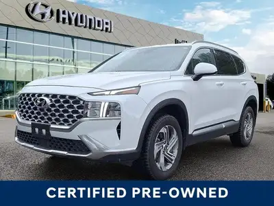 Experience the 2023 Hyundai Santa Fe Preferred SUV, boasting a stunning Quartz White exterior and bl...