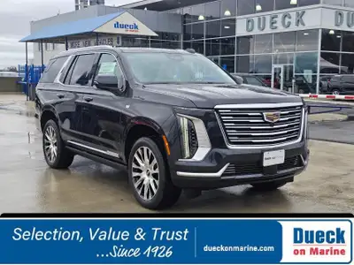 Our 2025 Cadillac Escalade Premium Luxury Platinum 4WD is large and in charge in Galactic Gray Metal...