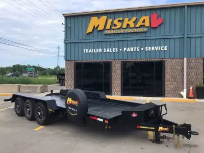Hydraulic Drop Deck Float Trailer By Miska Trailers - Made in Canada Easy to Load, 10 Ton Models sta...