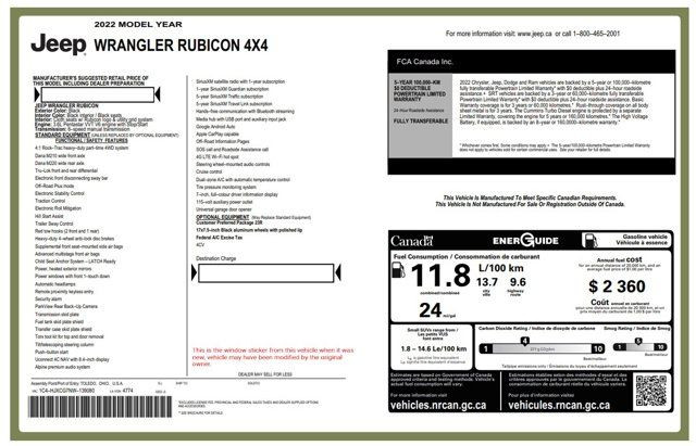 2022 Jeep Wrangler Rubicon 4x4 Manual Hill Start Assist Navi in Cars & Trucks in City of Toronto - Image 4